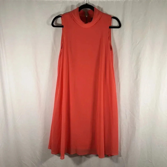 Vince Camuto Knee Length Dress Women's 4 Pink Zip Back Sleeveless - Picture 1 of 7